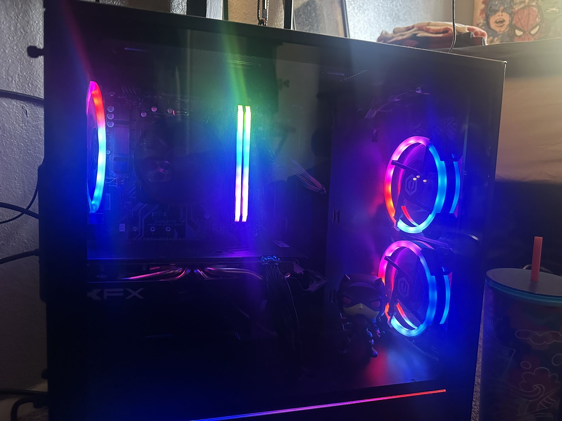 gaming PC and monitor and mouse and keyboard