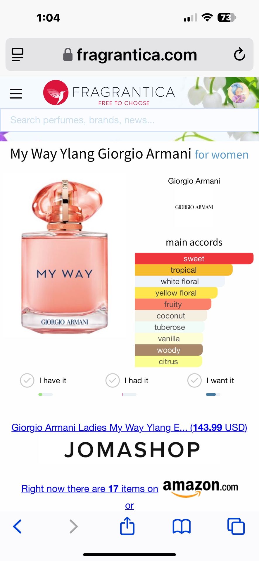 Ylang Giorgio Armani My Way Fragrantica Giorgio Armani My Way