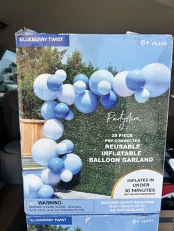 PartyAire 18' Reusable PVC Balloon Arch, 28 pc_Blueberry Twist