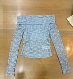 EDIKTED- Blue laced long sleeve off the shoulder
