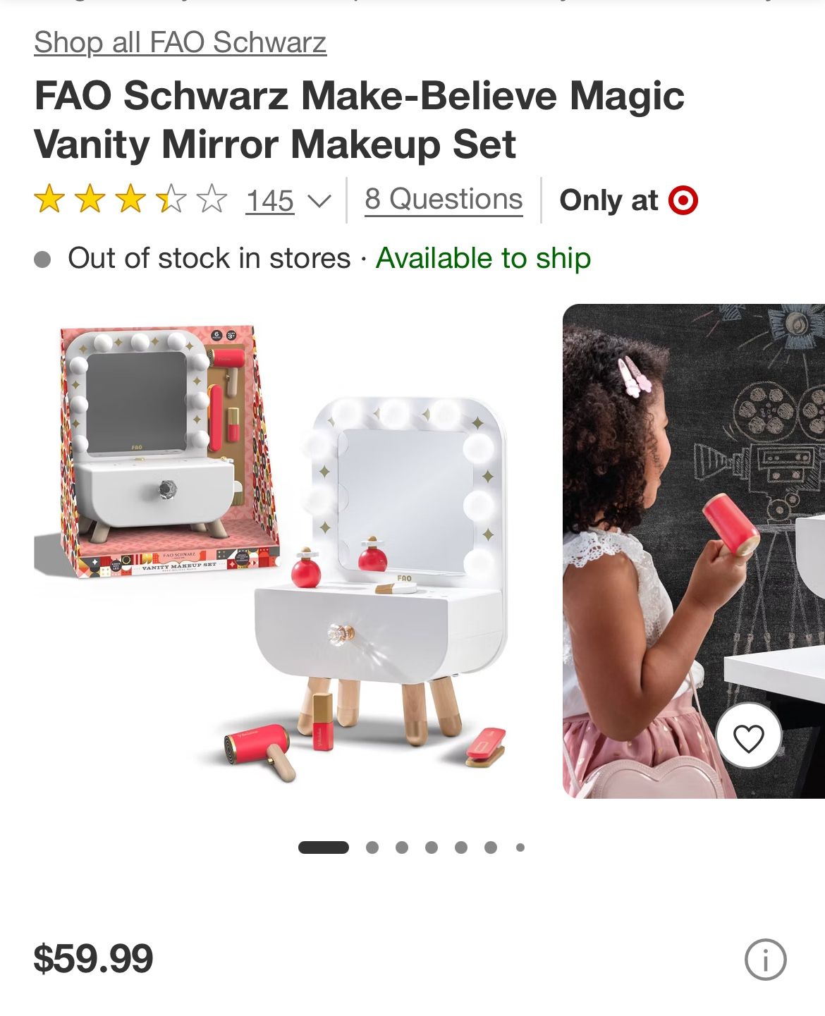 Vanity mirror make up set