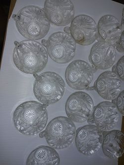 20) crystal punch bowl cups