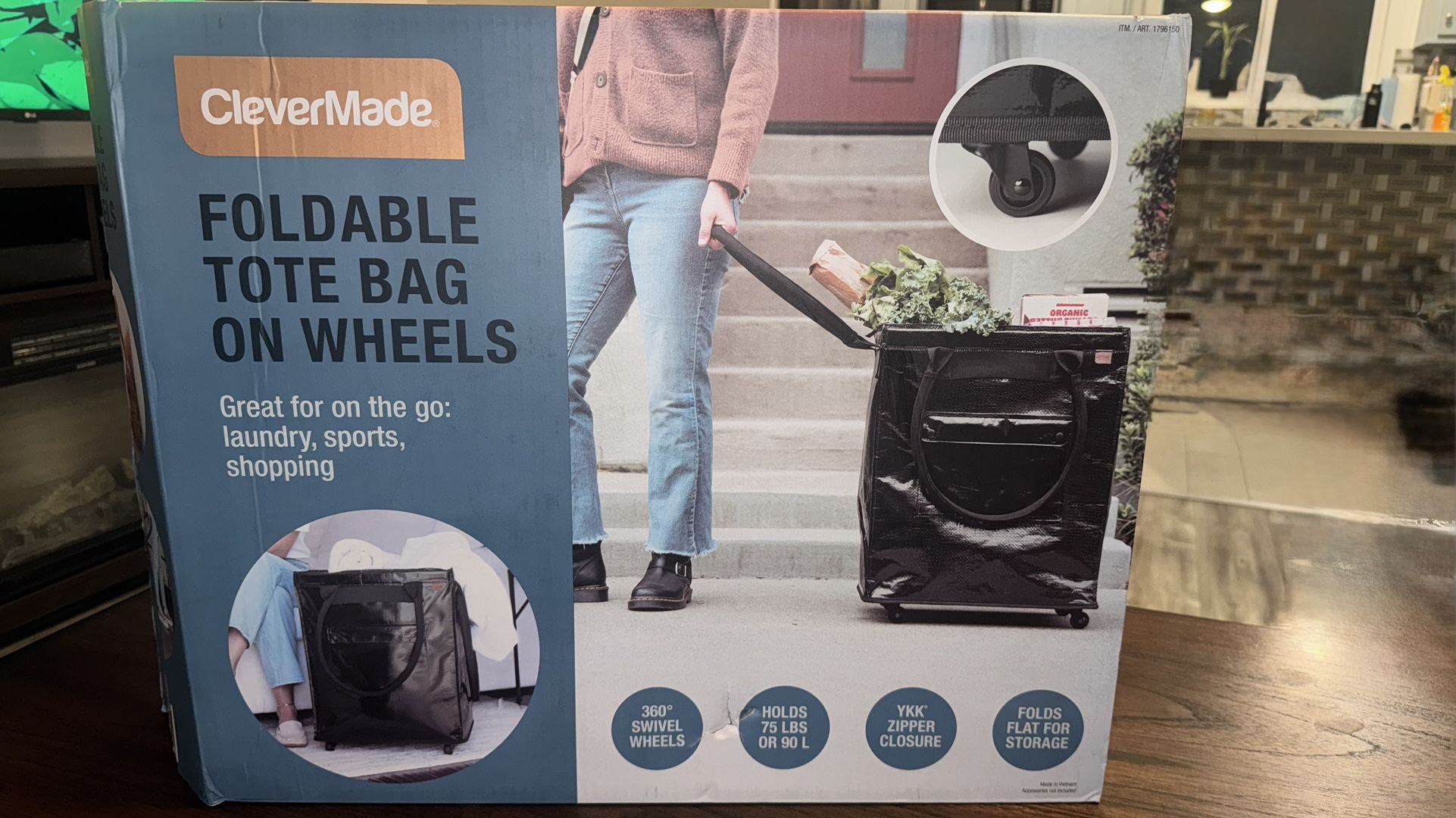 Foldable Tote Bag on Wheels (New)