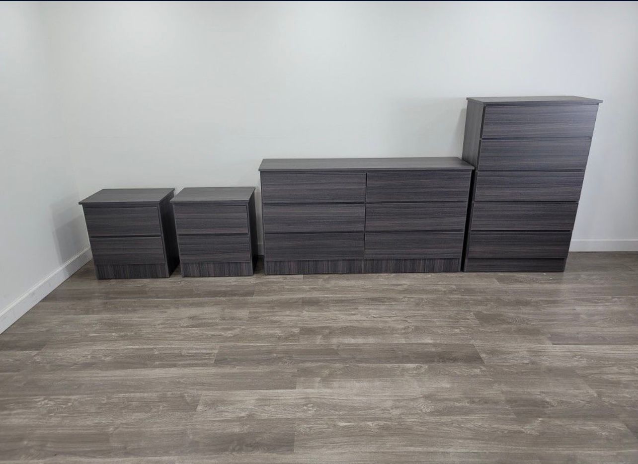Dresser, Chest And 2 Nightstands - Cómoda, Gavetero Y 2 Mesitas de noche