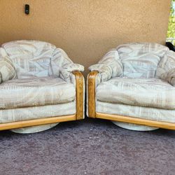 Pair Of Vintage Swivel Chairs