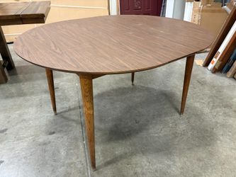 Vintage Mid-Century Modern Dining Table with Leaf Insert