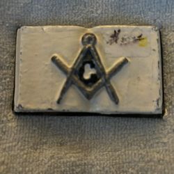 Masonic lead paperweight 2 X 3.5  from the 60s