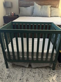 Dark Green Mini Crib