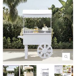 6ft White Candy Cart With Shelf