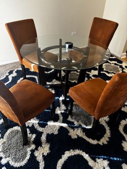 Beautiful Glass dining table with chairs