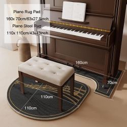 Soundproof Rug for Piano, Piano Rug Mat Sound Proof Rug Piano Noise Reduction Rugs #3046L T5-1