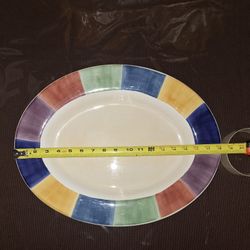 Salute Hand Painted Large Platter 18×14