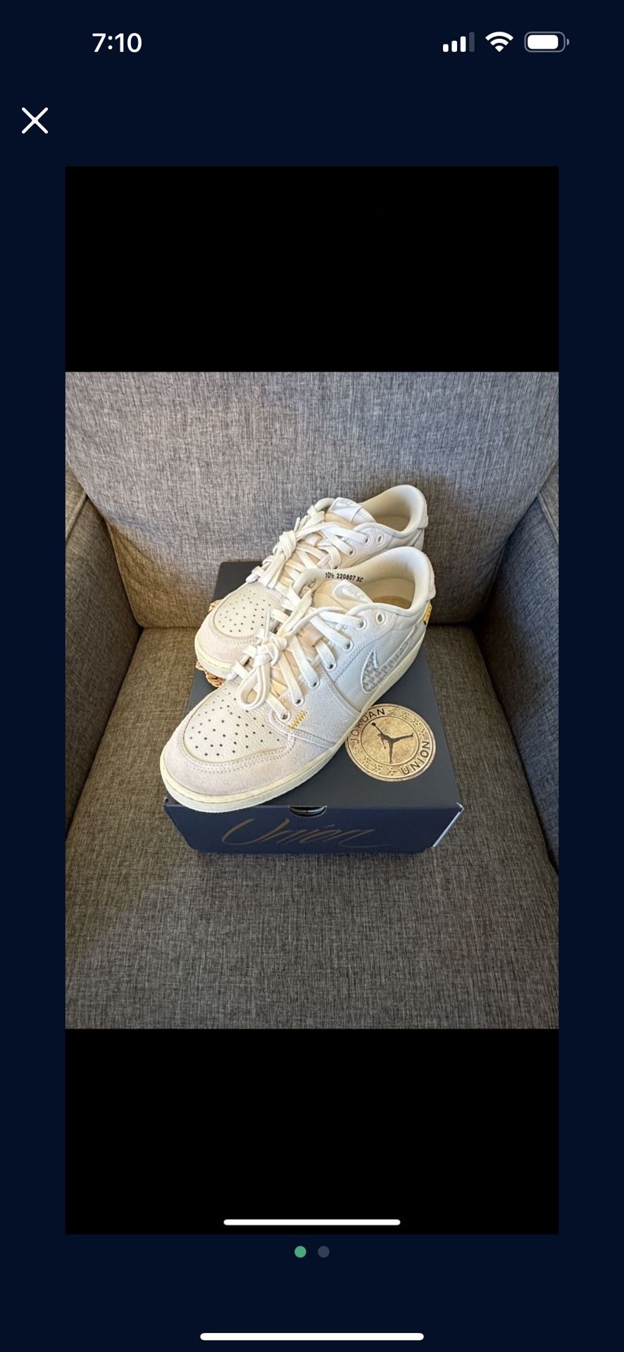 Air Jordan 1 Retro AJKO Low SP Union Sail Leather Size 10.5 $105