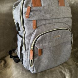 Gray Multi-Use Backpack With Laptop Sleeve
