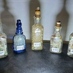 Ochean Sea Glass In Vintage Medicine Bottles 