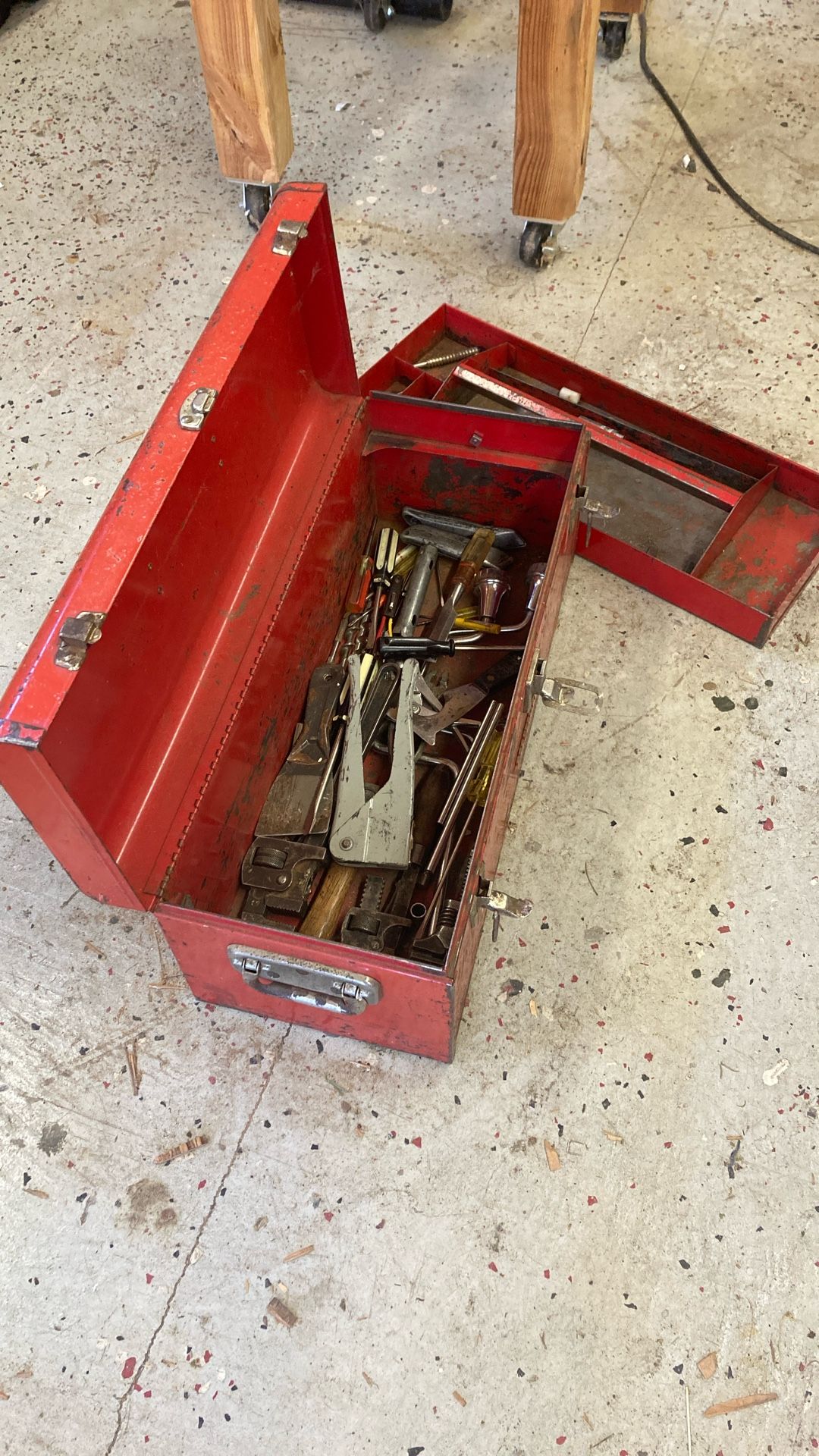 Old Craftsman Toolbox With Some Tools