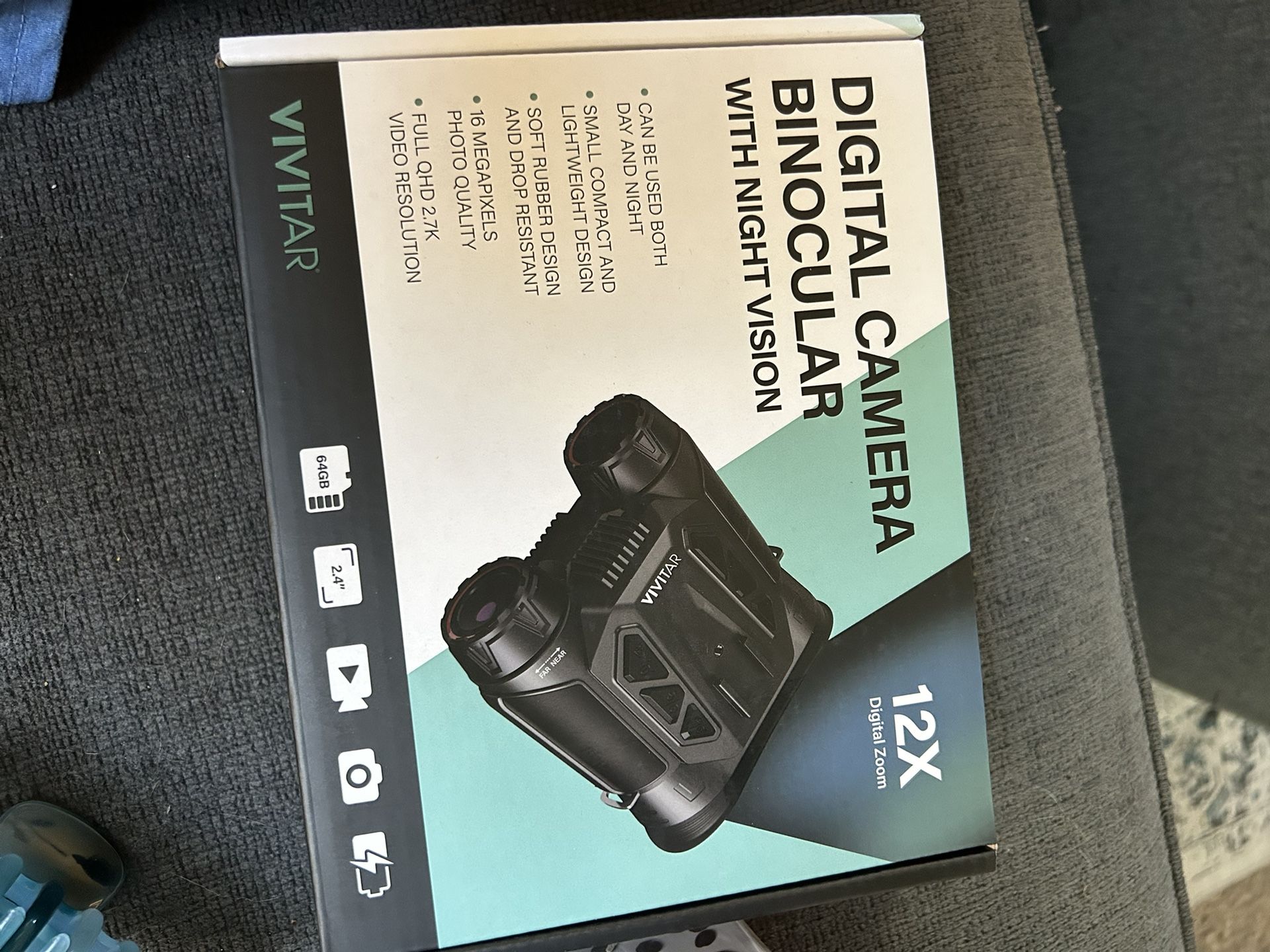Fathers Day Gift Vivitar UHD 12X Zoom Camcorder Binocular w/Night Vision & Accessories - 905-217