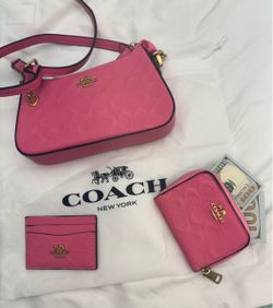 Coach Pink Signature Crossbody Bag Set gift set for woman