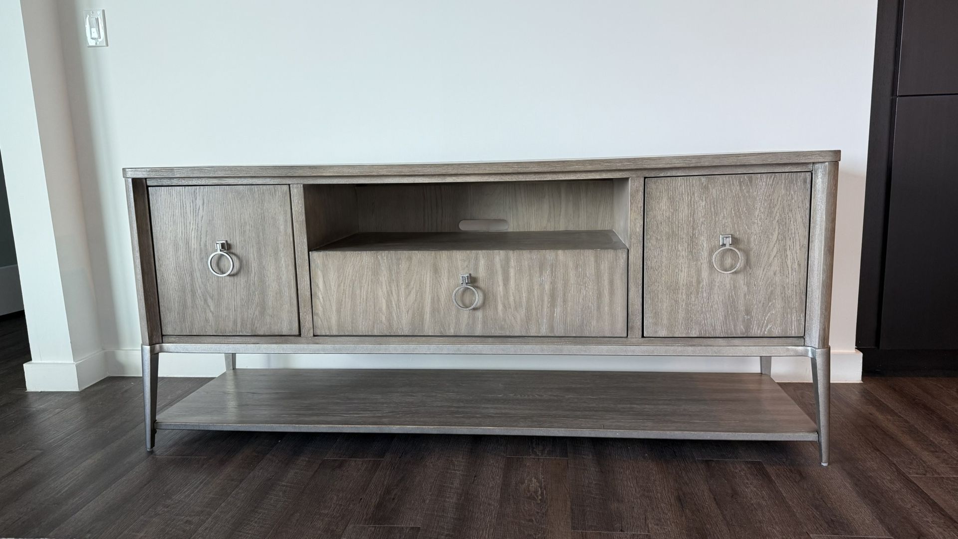 Greige TV Console / Media Stand - 67" Wide - Great Condition