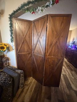 3-Panel Wooden Folding Room Divider