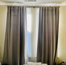 West Elm Velvet Platinum Gray Blackout Panels