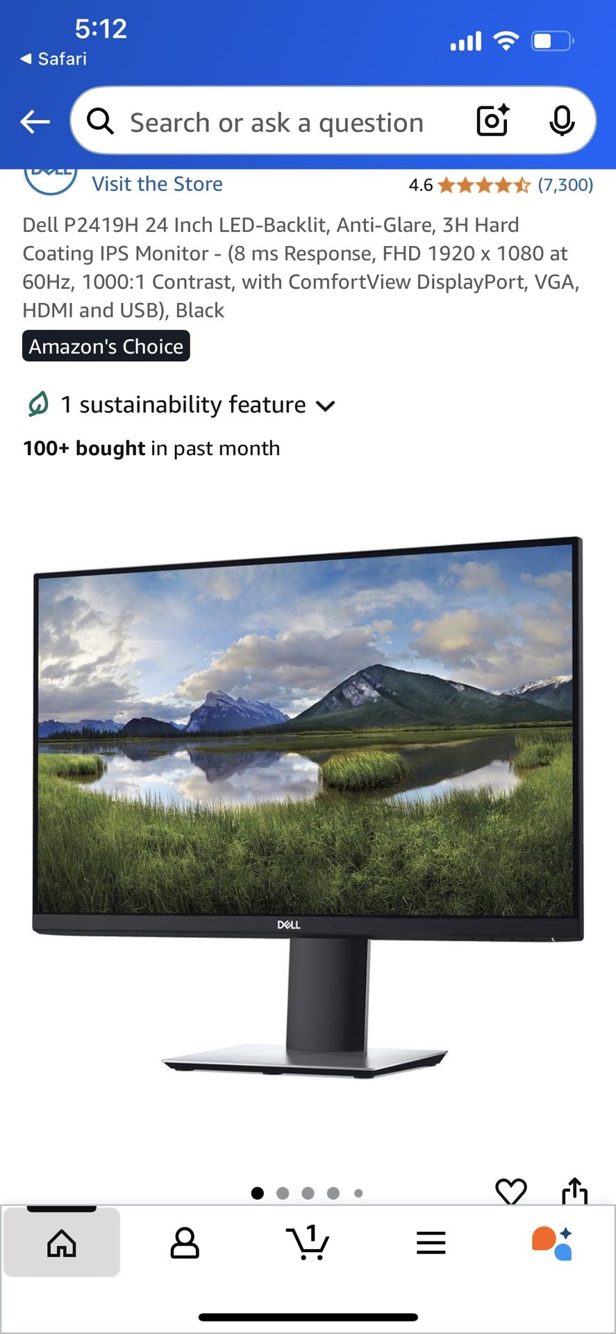 Dell P2419H Monitor LED 24” 1920x1080 IPS computer