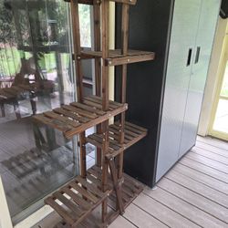 Indoor Or Outdoor Wooden Flower Rack