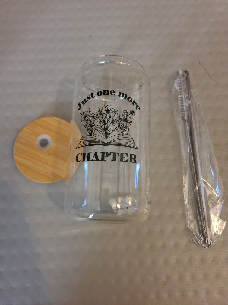 Glass Cup With And Straw