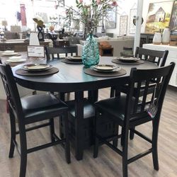 Junipero Dark Espresso Counter Height Set /Dining table and Chairs