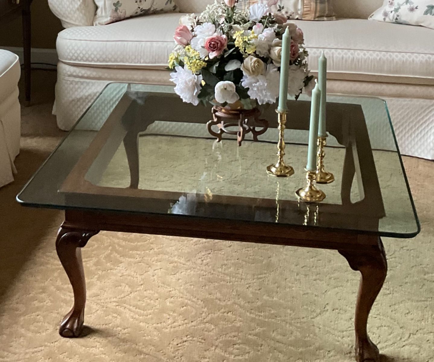 Thomasville Glass Top Coffee Table