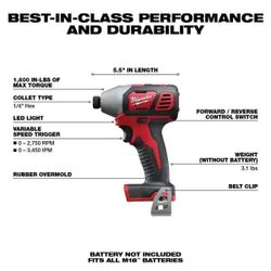 Milwaukee M18 18-Volt Lithium-Ion Cordless 1/4 in. Hex Impact Driver (Tool-Only)