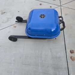 Bbq Portable blue Charcoal Grill Used 