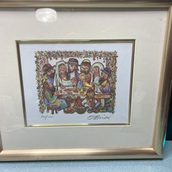 FRAMED LITHOGRAPH BY JOVAN OBICAN “JEWISH WEDDING”