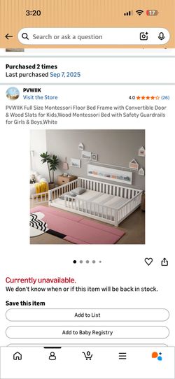 Full bed frame