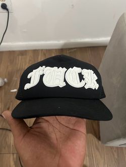 Chrome hearts trucker hat FUCK leather one size black