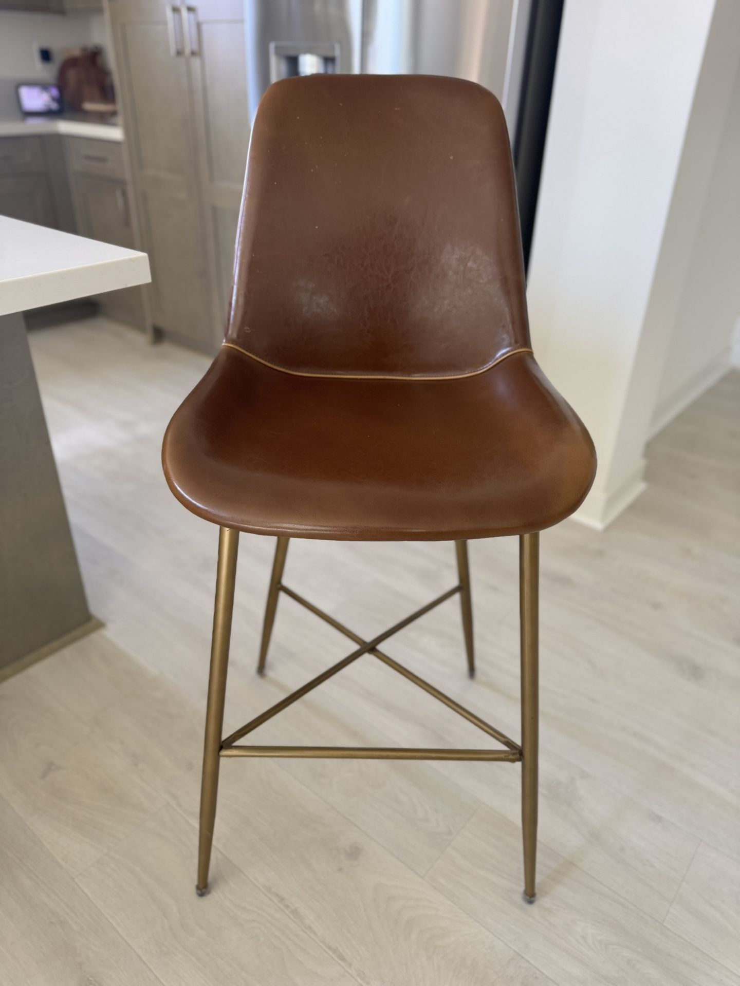 World Market Leather Barstools
