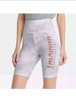 Women's Journey Graphic Bike Shorts - Gray Tie-Dye Size Medium