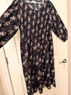 Brand New, Croft & Barrow Smocked Floral Dress, L