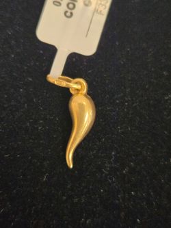 18kt rhino horn pendant