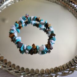 Turquoise, Tiger Eye & Howlite Bracelet 