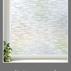 LUTE Window Privacy Film, Frosted Glass Window Film, Non-Adhesive Frost Vinyl Glass Door Covering Static Cling UV Blocking, Decorative Decals Frosting