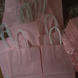 New Pink Paper Bags with Handles Bulk, Kraft Paper Gift Bags