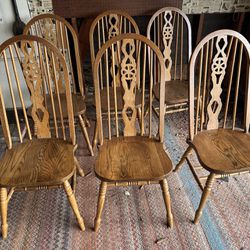 Set Of 6 Wooden Dining Chairs