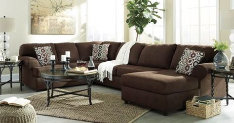 Chocolate Chaise sectional ! Other couch and Loveseat deals here