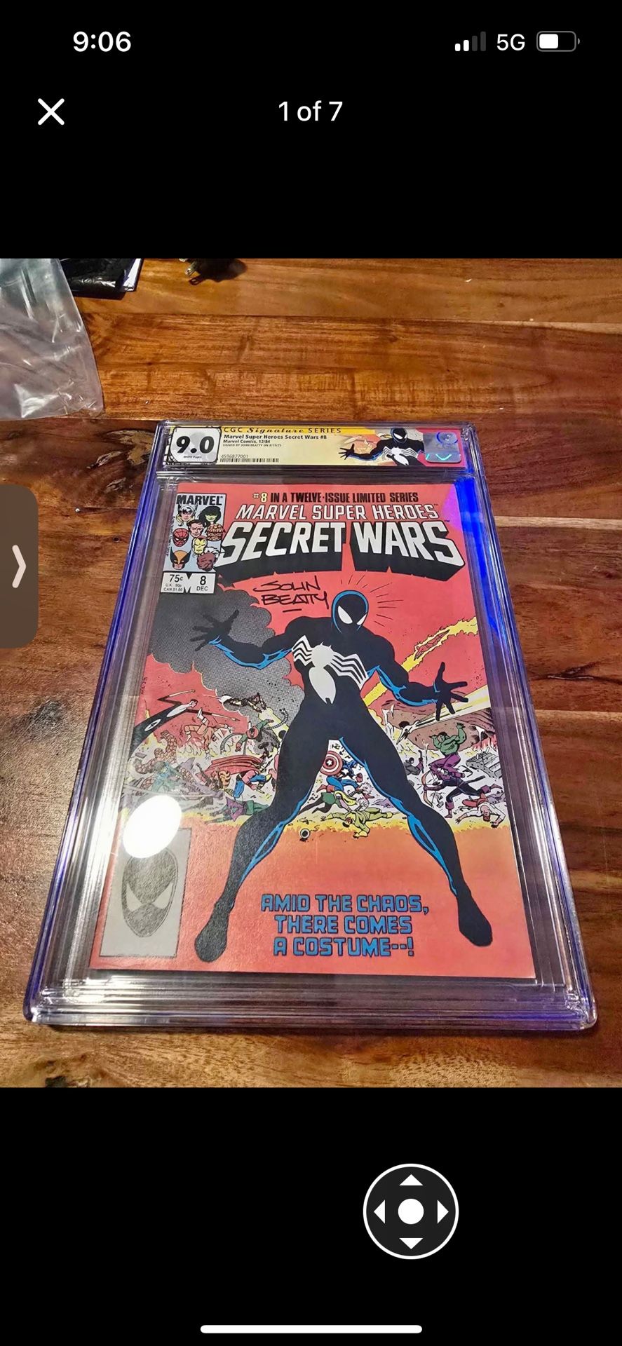 Marvel Super Heroes Secret Wars #8 CGC 9.0 Signed SS John Beatty White Pages