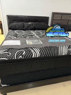 Sledge Queen mattress and Boxspring bed set Pillowtop firm Nuevo