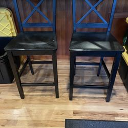 Set of 2 Black Bar Stools