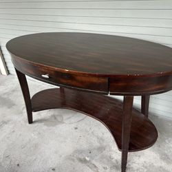 Oval Wood Desk