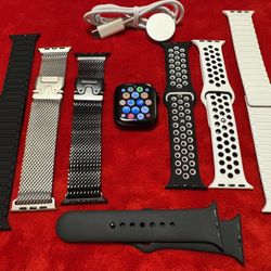 Apple Watch Series 11 42mm Jet Black Bundle w/ Charger – 2 Milanese, 2 Magnetic, 3 Sport Bands