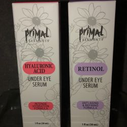 Brand NEW! 🔘   Primal Elements Eye/Face Care Products - HyaluronicAcid/Retinol Serums